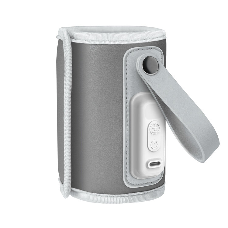 LIONELO Ohřívač lahví cestovní Thermup Go Grey Silver LIONELO