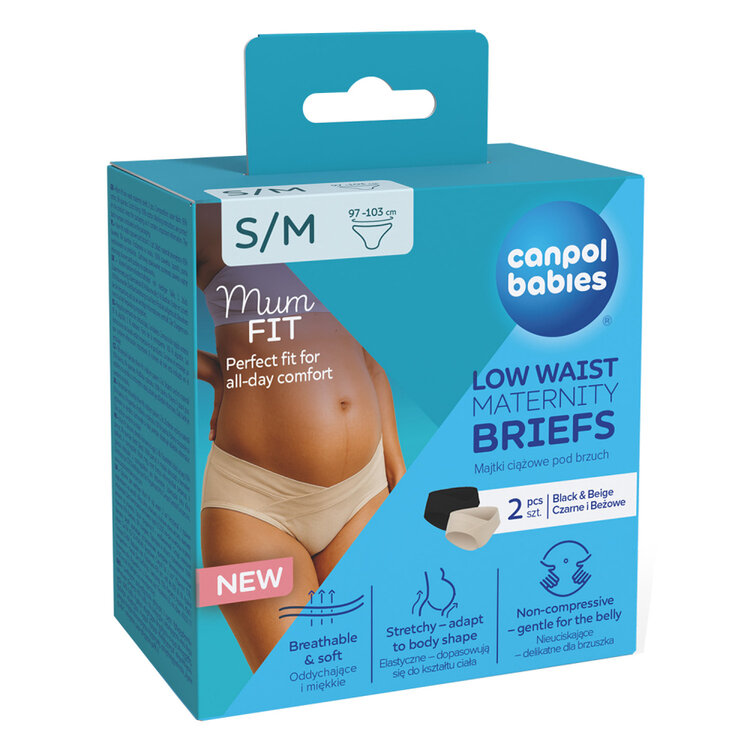 CANPOL BABIES Kalhotky těhotenské s nízkým pasem MumFIT S/M 2ks Canpol Babies