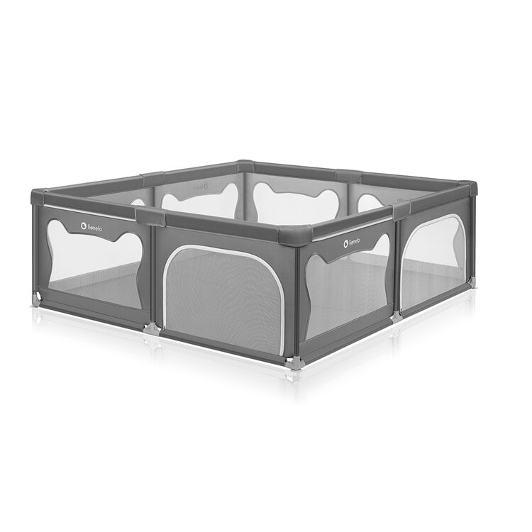 LIONELO Ohrádka pro děti Willow XL Grey Concrete 187 x 207 cm LIONELO