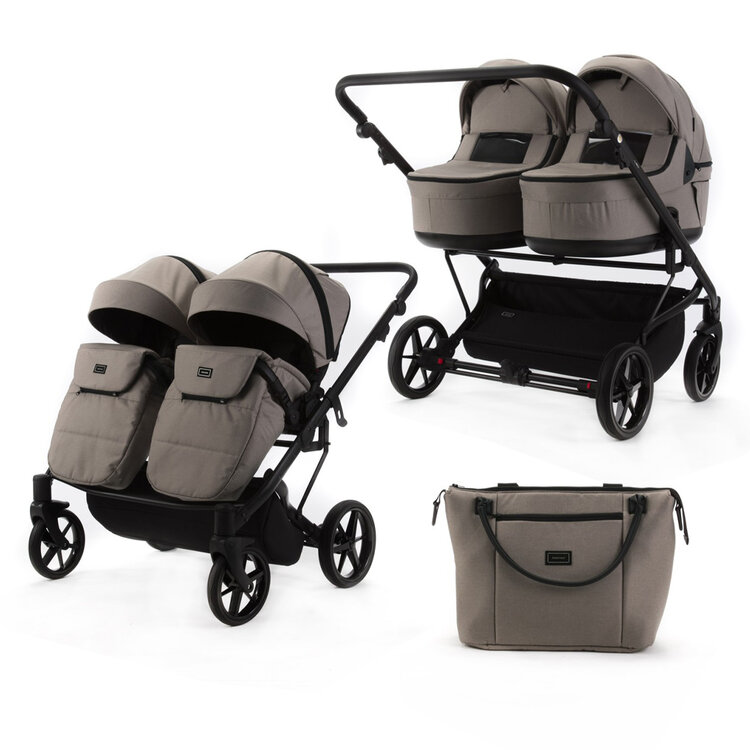 ADAMEX Kočárek dvojčatový Leo Beige Adamex