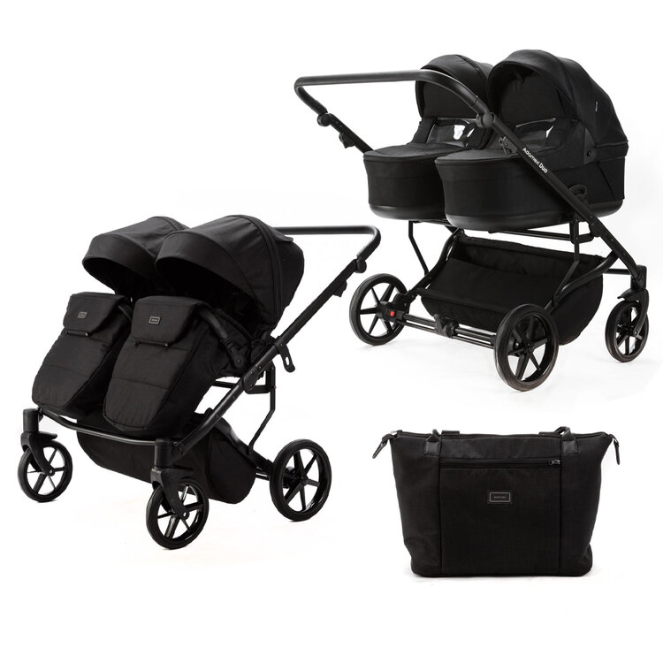 ADAMEX Kočárek dvojčatový Leo Black Adamex