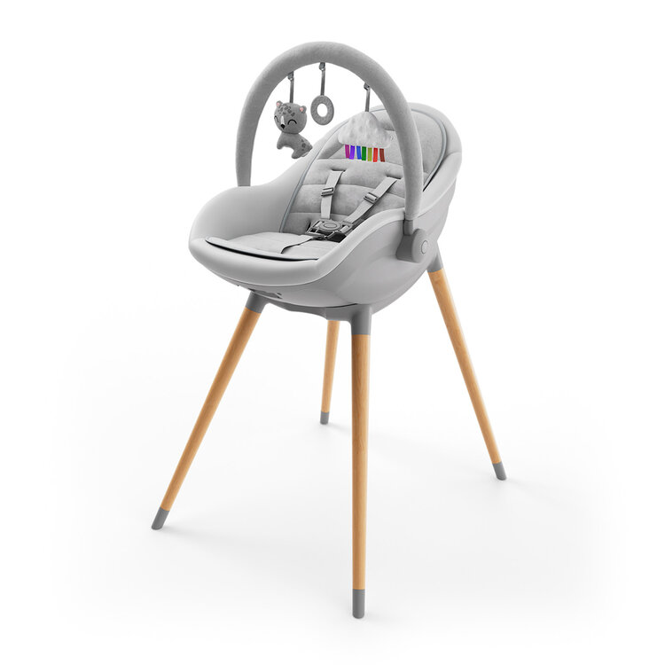 KINDERKRAFT Jídelní židlička a lehátko Fini Up 2v1 Grey Kinderkraft