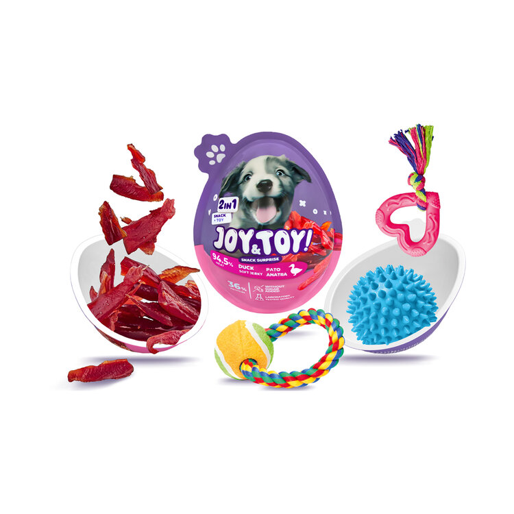 JOY&TOY! Vajíčko pro psy s překvapením Soft Jerky - kachní masíčko JOY&TOY!