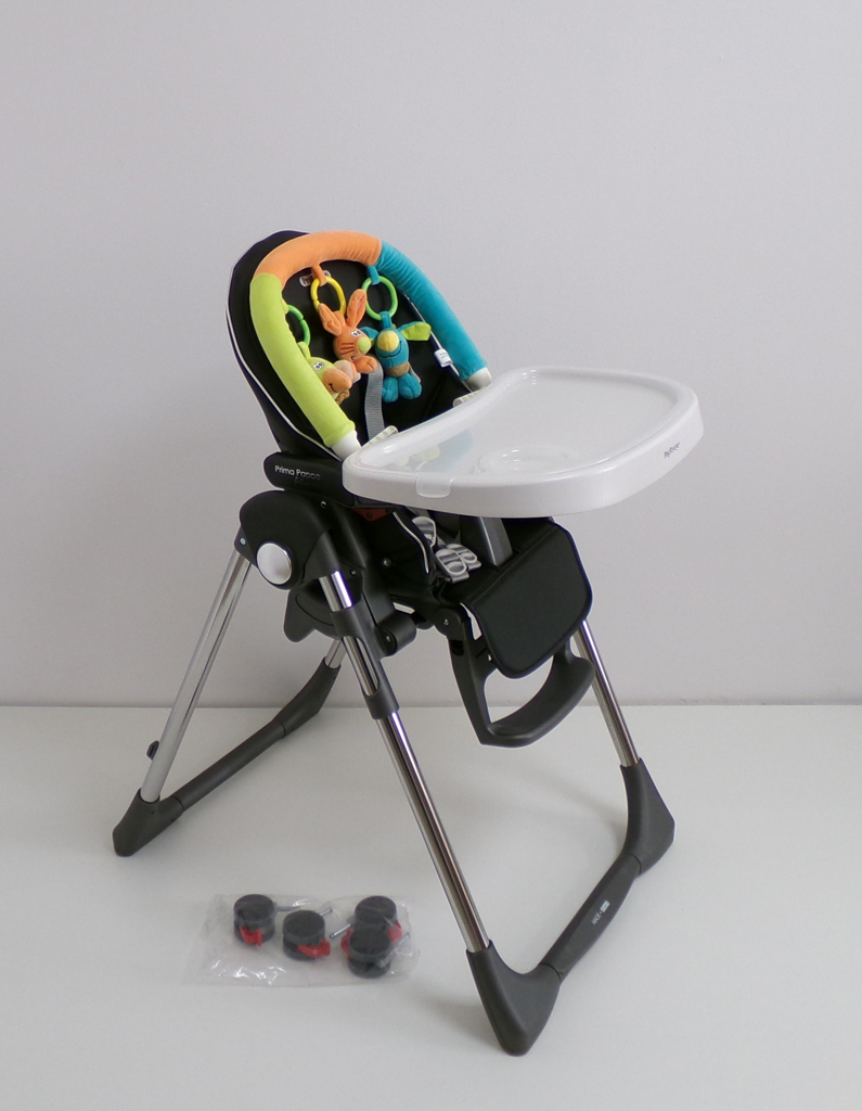 PEG PÉREGO Židlička jídelní Prima Pappa Follow Me 2022 Hi-Tech Licorice+hrazda zdarma Peg Perego