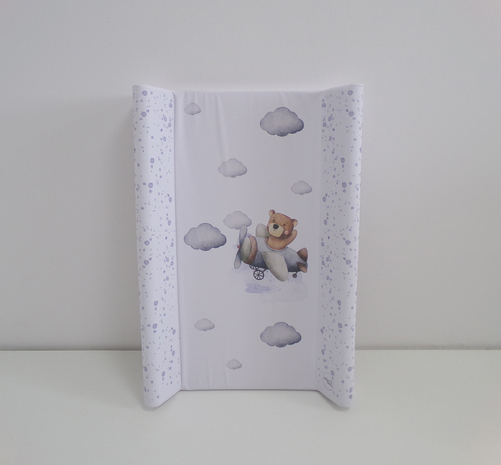 CEBA BABY Podložka přebalovací 2-hranná s pevnou deskou (50x70) Ultra Light Pilot Bear Ceba
