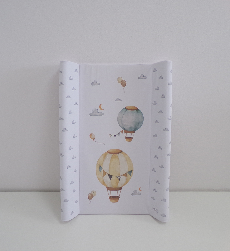 CEBA BABY Podložka přebalovací 2-hranná s pevnou deskou (50x70) Basic Balloons Ceba