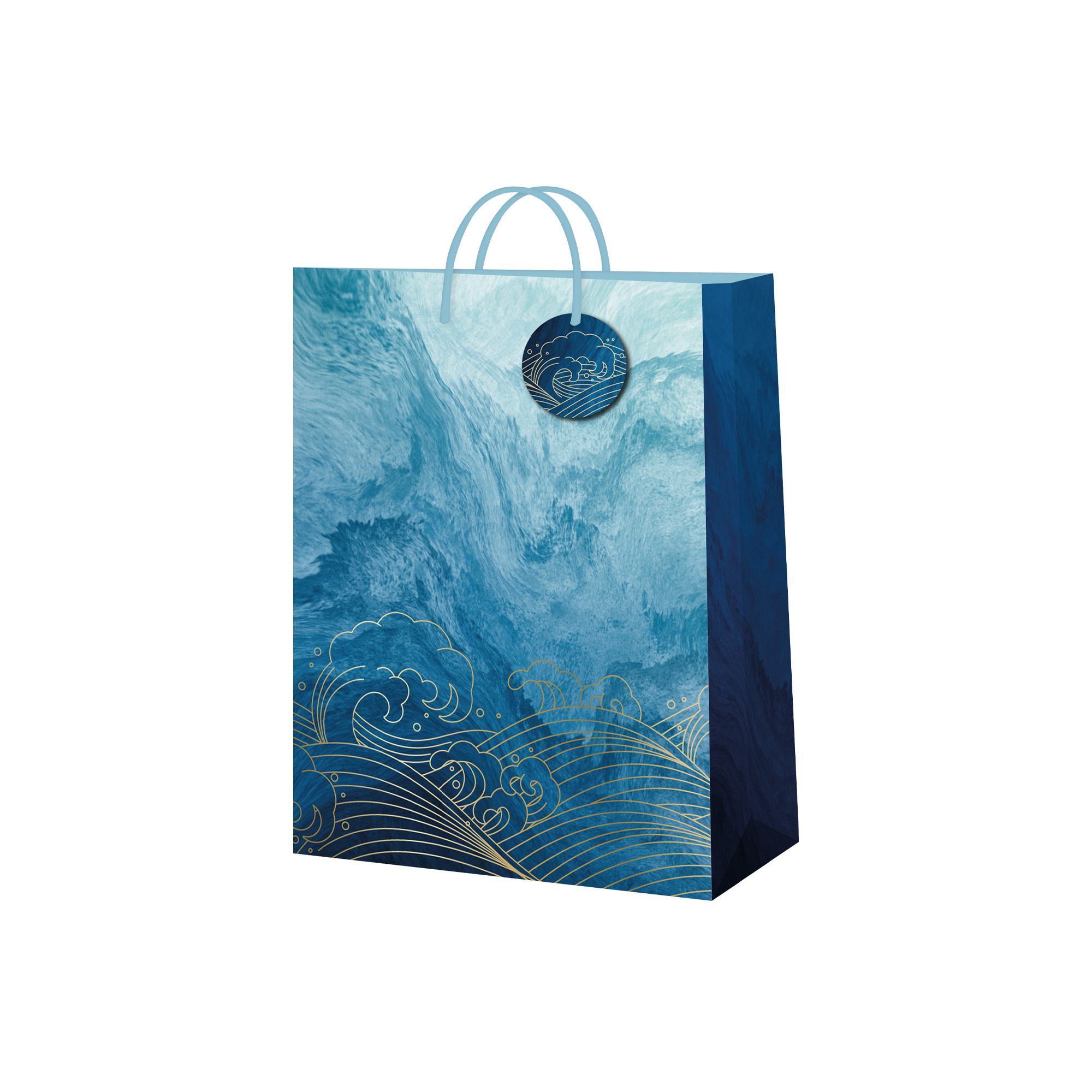 Dárková taška malá - Mořská vlna s ražbou (17