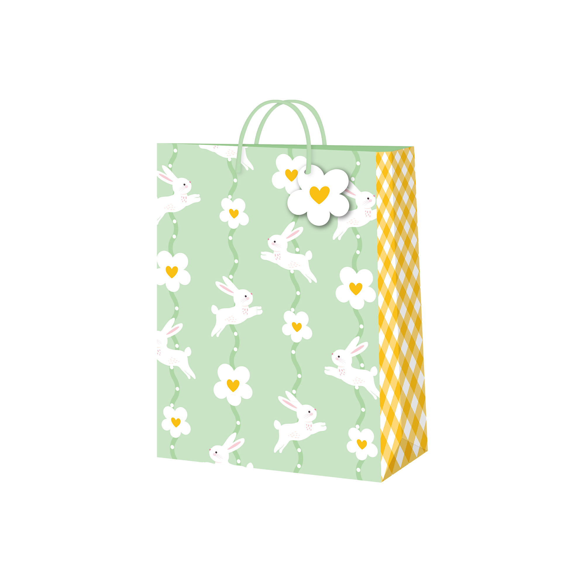 Dárková taška malá - Zelená se zajíčky (17