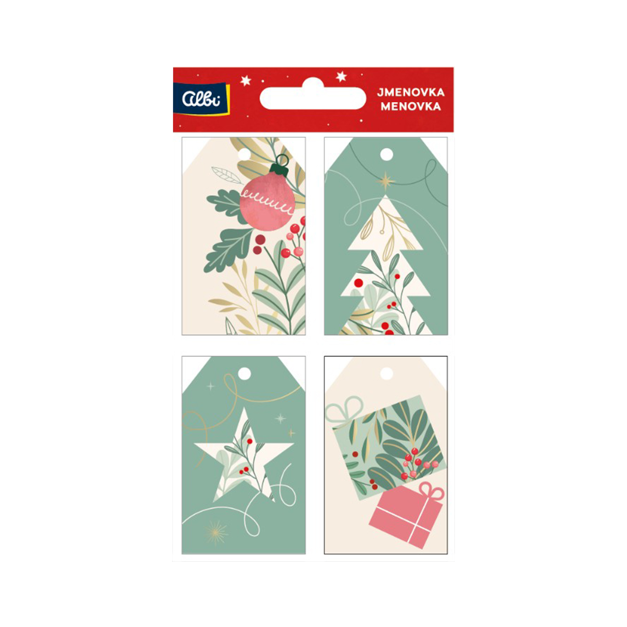 Dárková visačka 12 ks - Mintové Vánoce Albi Albi