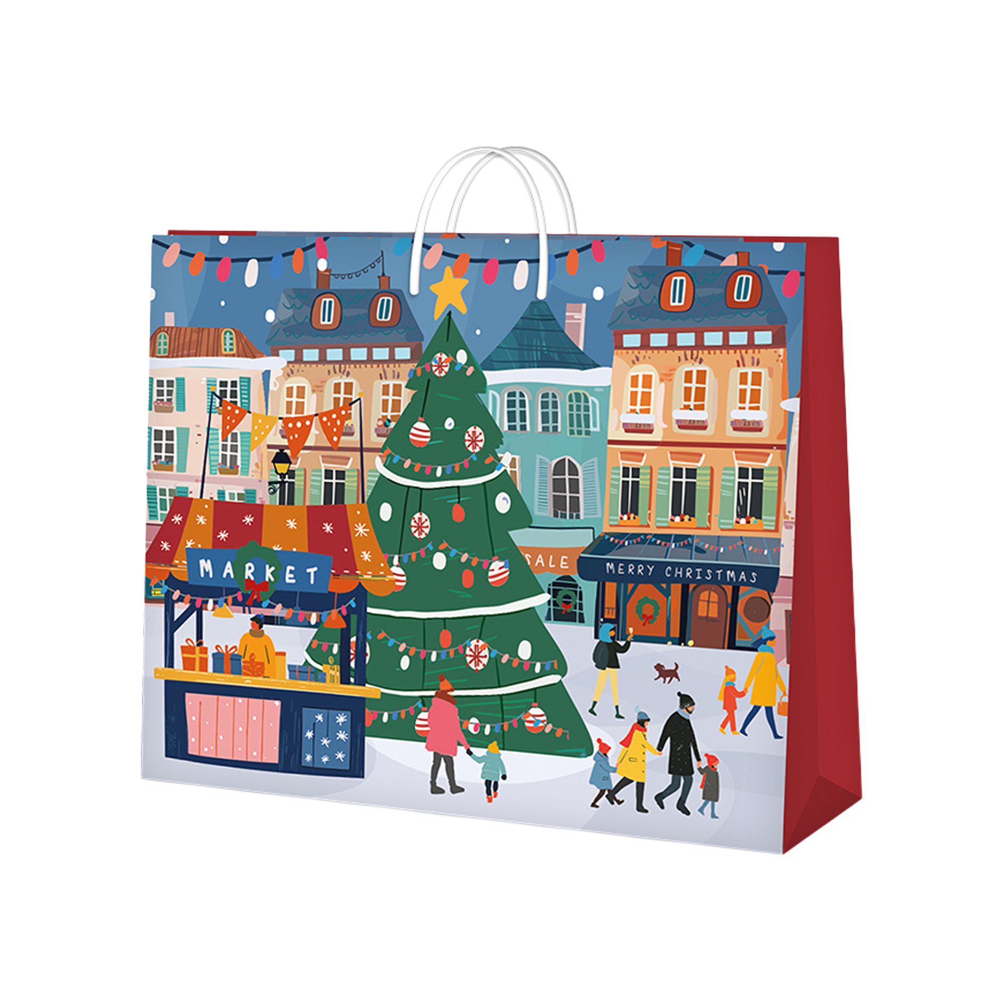 Dárková taška horizontální velká - Vánoční trhy (32