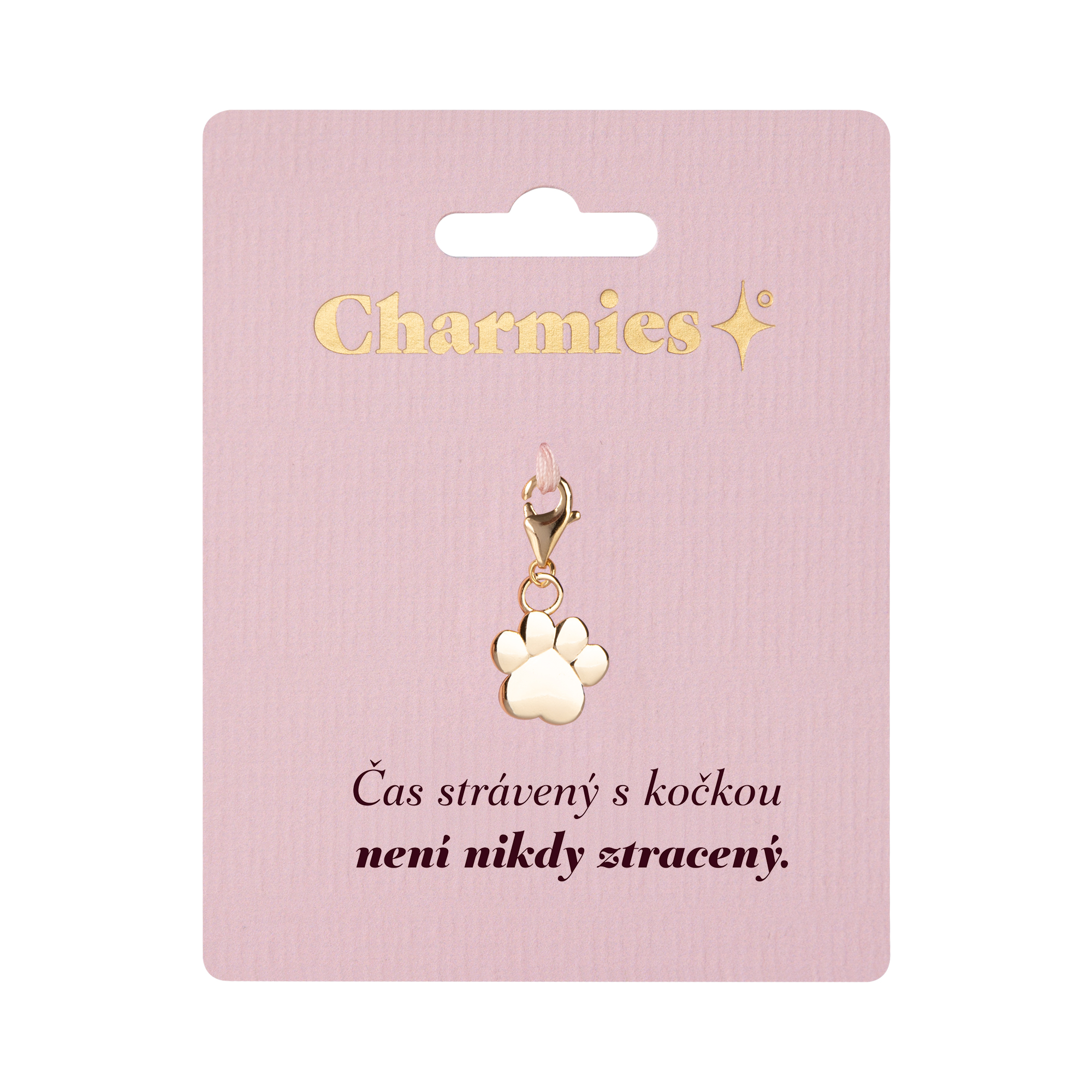 Zlatý přívěsek tlapky - Čas strávený s kočkou Albi Albi