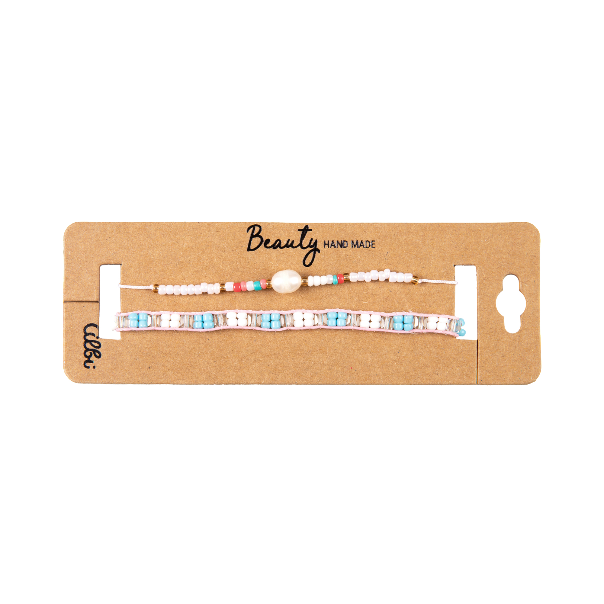 Náramky - Modrobílé korálky Albi Albi