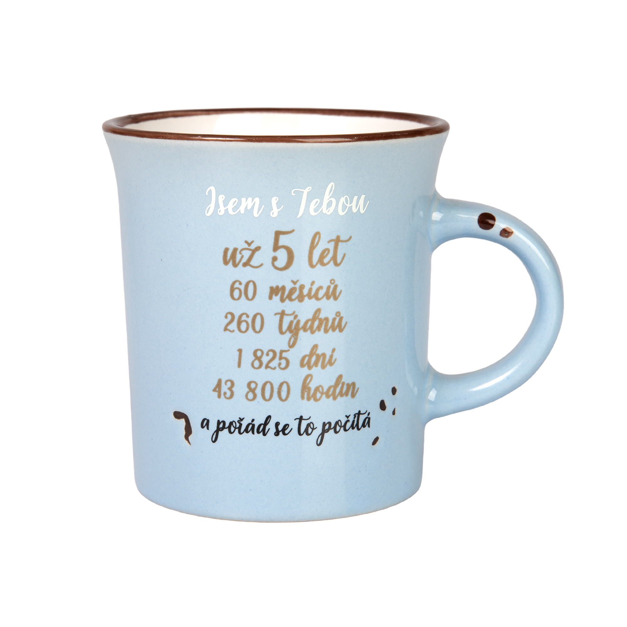 Keramický plecháček - Jsem s Tebou už 5 let Albi Albi