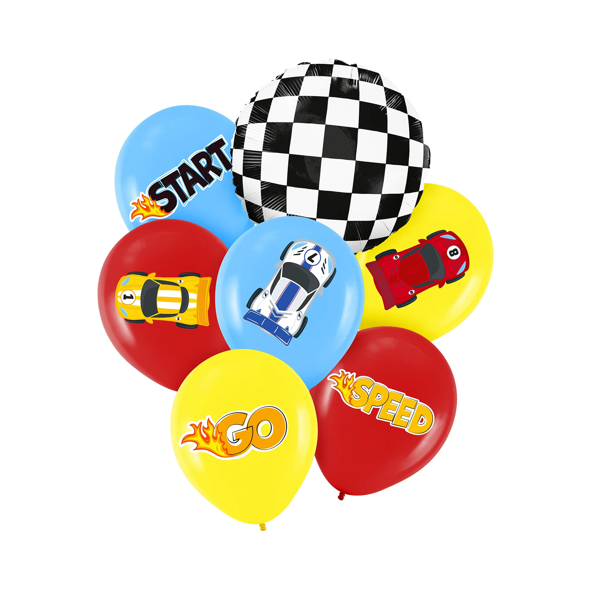 Set balónků Závodní auta - latex a fólie 7 ks Albi Albi