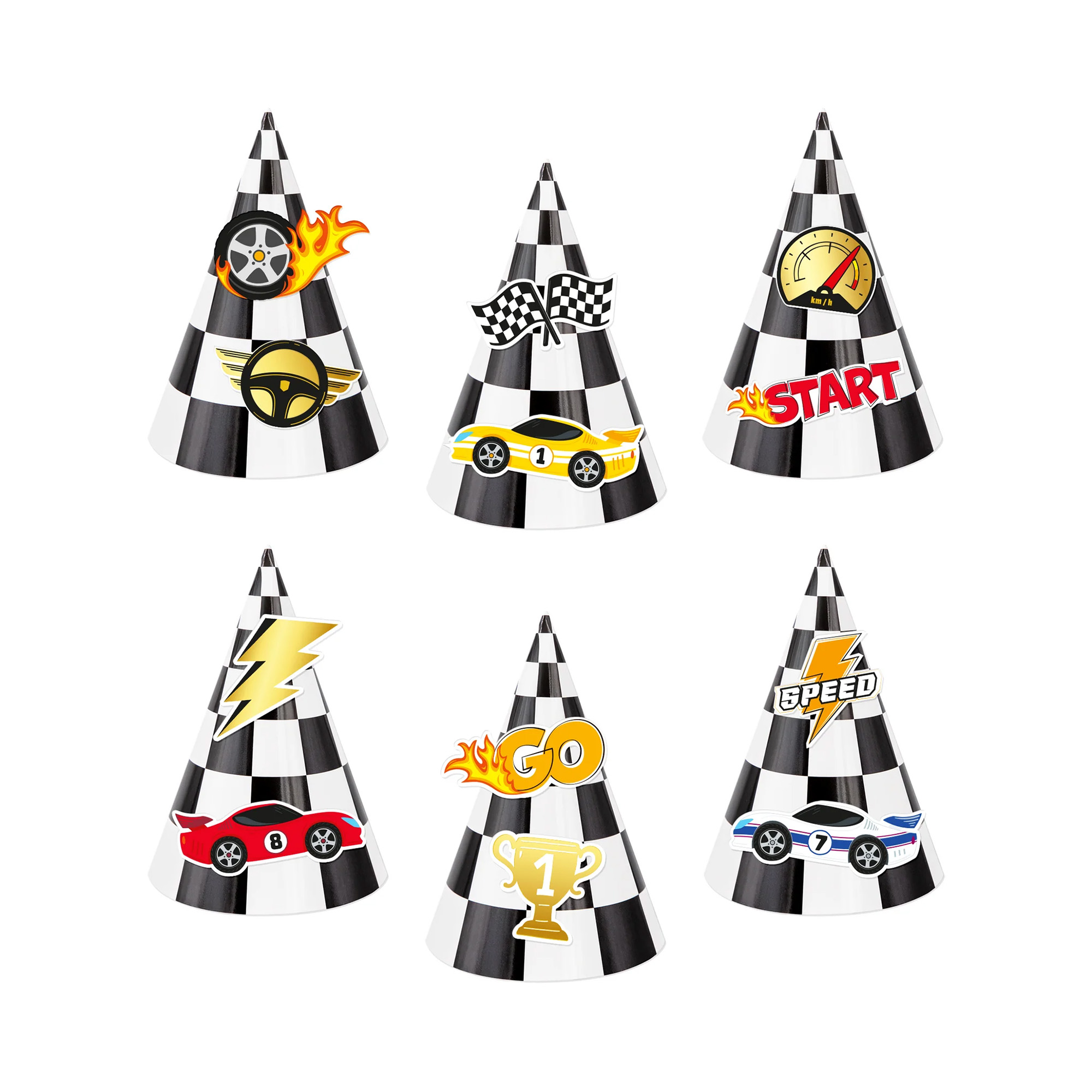 Čepičky Závodní auta 6 ks Albi Albi