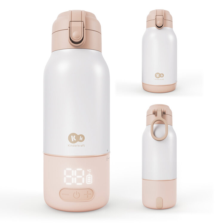 KINDERKRAFT Cestovní ohřívač mléka a termoska 2v1 Gaja Beige Kinderkraft