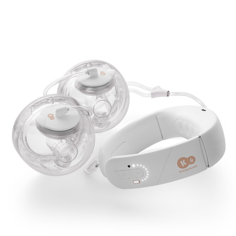 KINDERKRAFT Odsávačka mateřského mléka s funkcí ohřevu krku Double Hands-free Gentleneste Kinderkraft