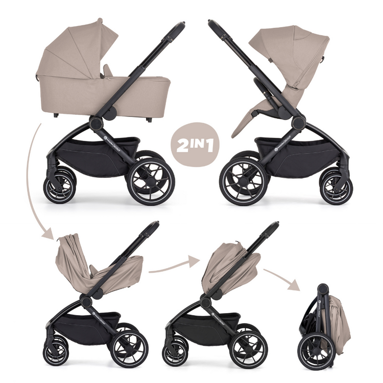 PETITE&MARS Kočárek kombinovaný SCOUT 2v1 Cappuccino Cream Petite&Mars