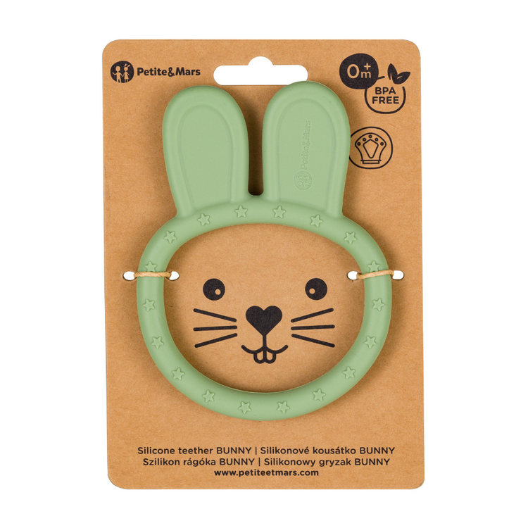 PETITE&MARS Kousátko silikonové Bunny Sweet Pea 0m+ Petite&Mars