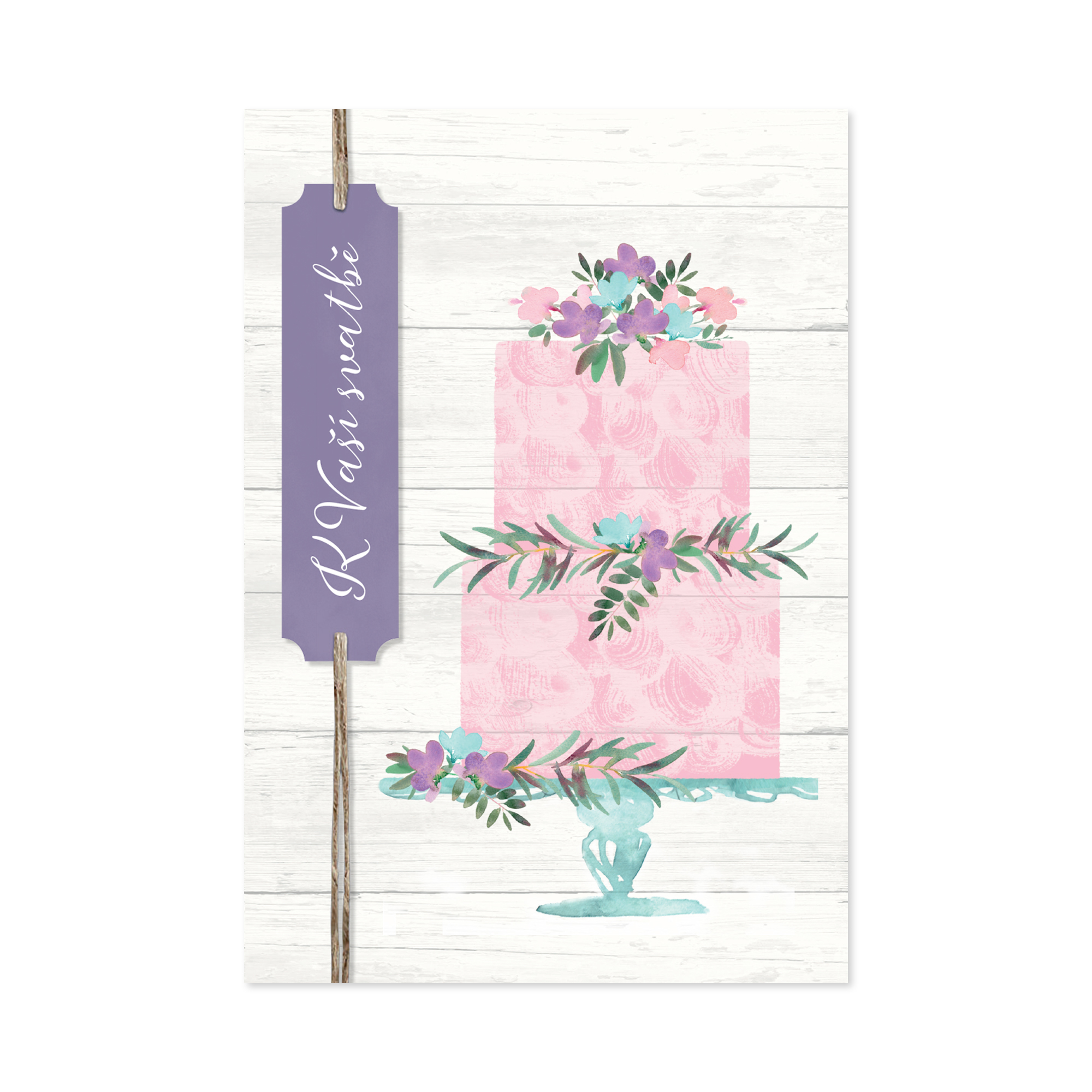 Svatební přání - Fialkový svatební dort Albi Albi