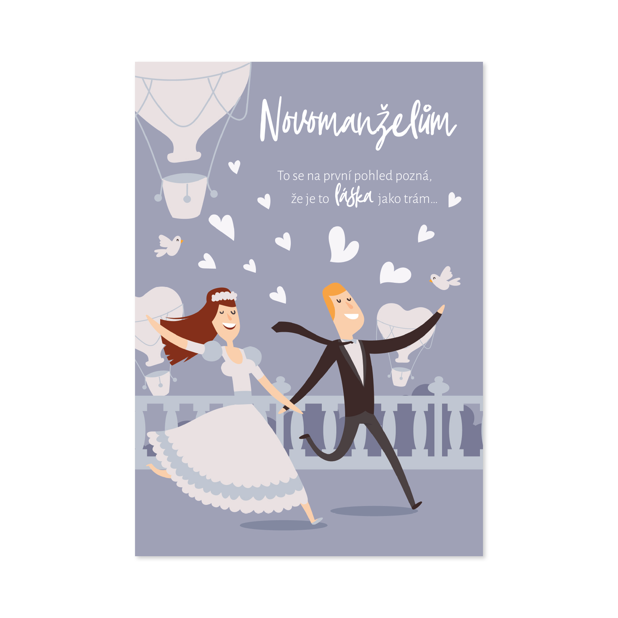 Svatební hrací přání - Běžící novomanželé Albi Albi