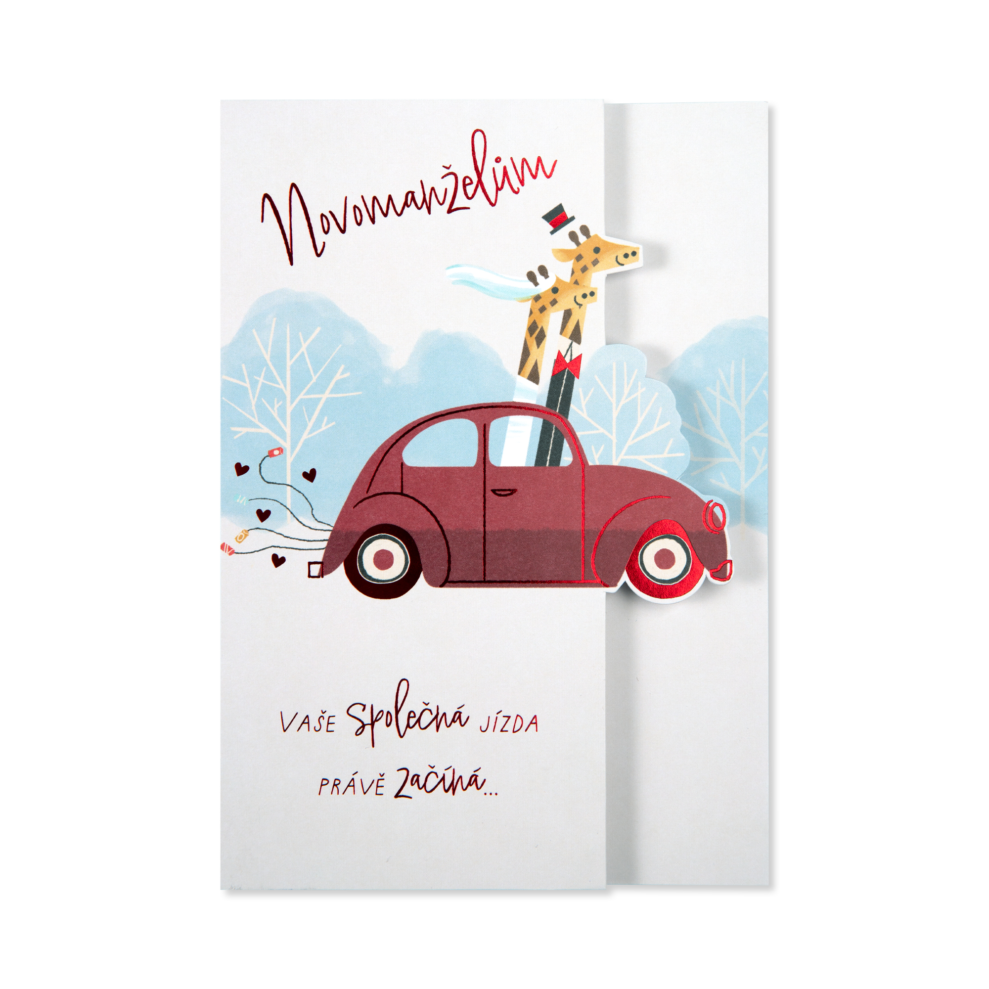 Svatební přání - Žirafy v autě Albi Albi