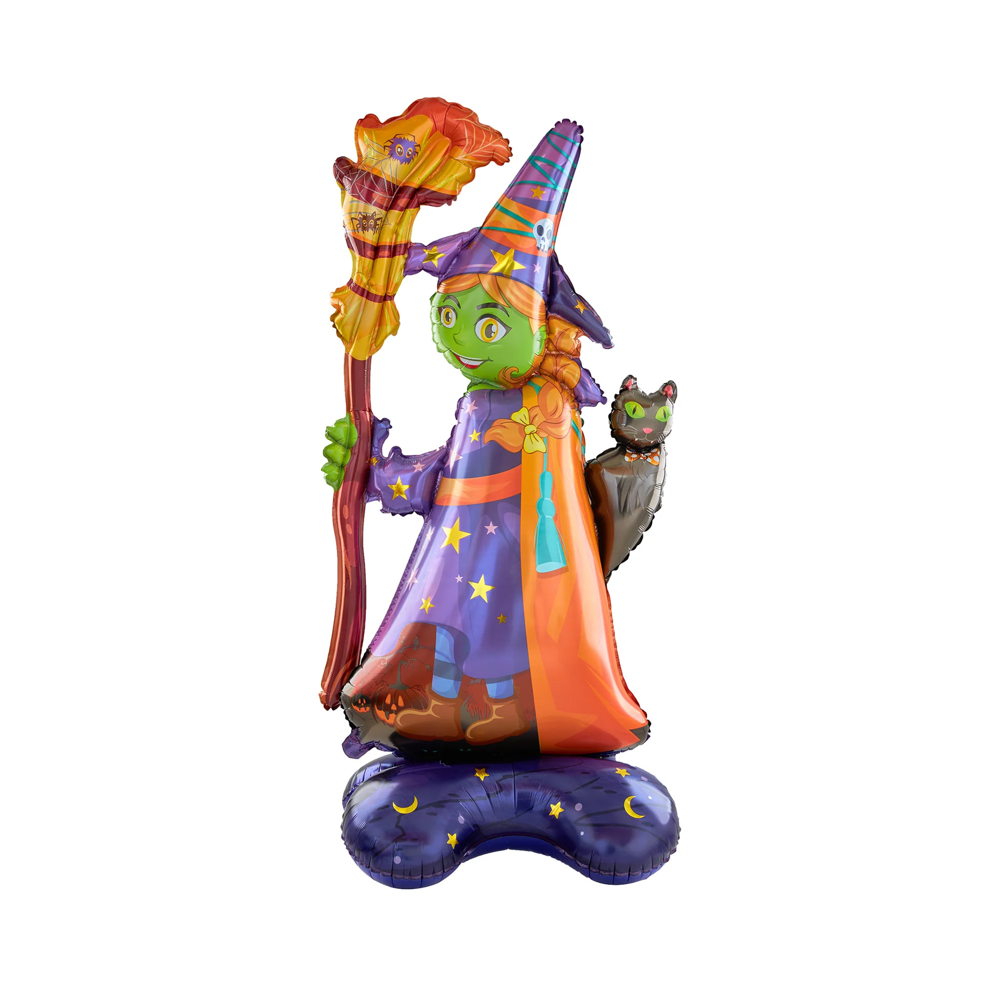 Balónek fóliový stojící Čarodějnice s kočkou 72 × 155 cm Albi Albi