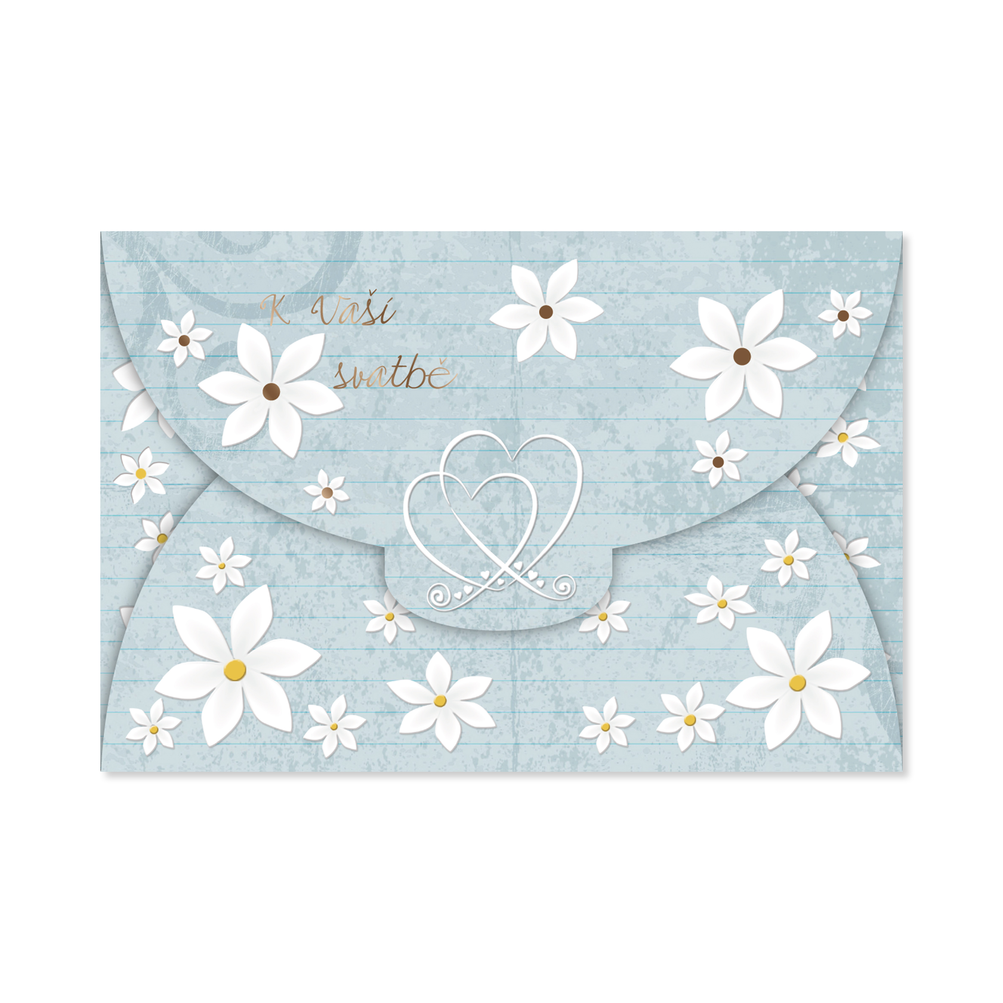 Svatební přání - Obálka s bílými kvítky Albi Albi