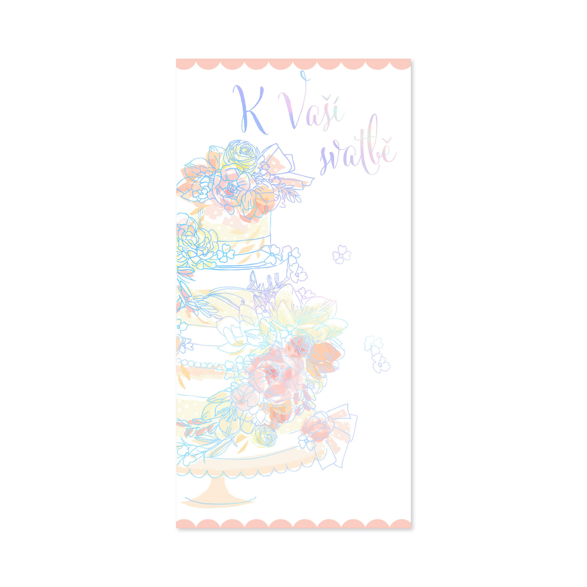 Svatební obálka na peníze - Dort s květinami Albi Albi