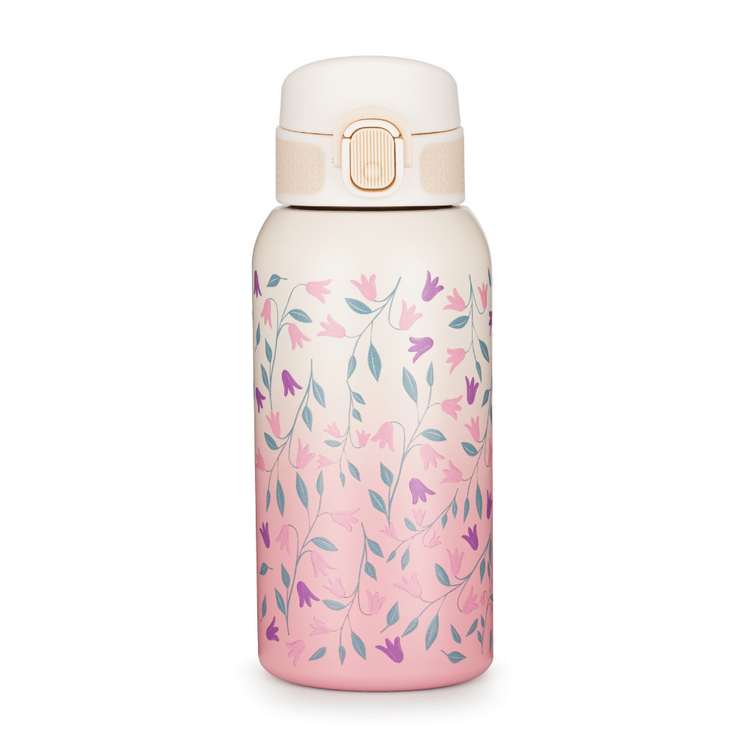 PETITE&MARS Láhev nerezová termo s náustkem 500 ml Delicate Flowers 36m+ Petite&Mars