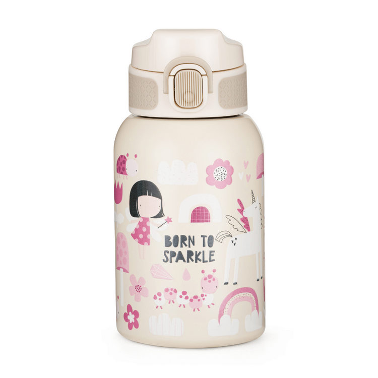 PETITE&MARS Láhev nerezová termo se slámkou 350 ml Twinkling Fairy 12m+ Petite&Mars