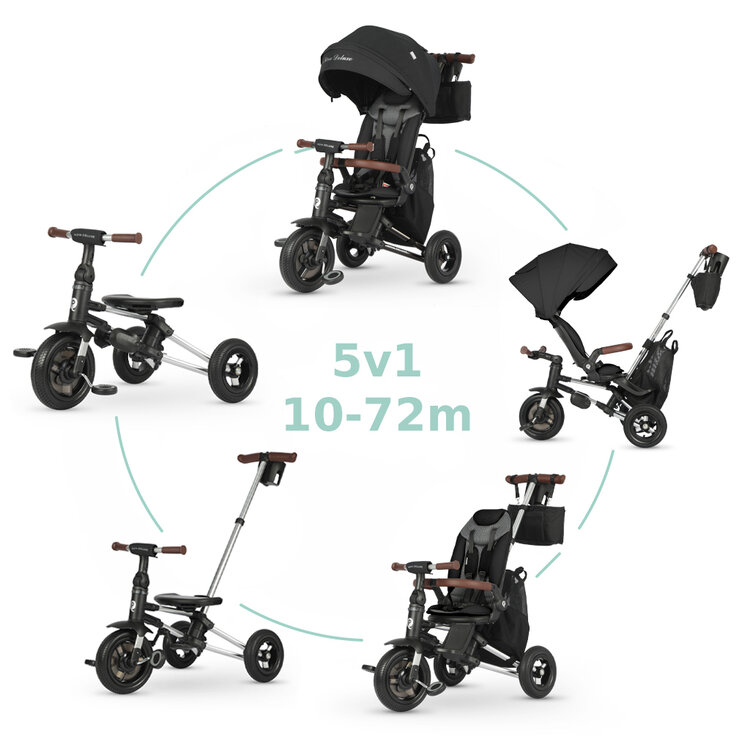 QPLAY Tříkolka Nova Deluxe 5v1 Black