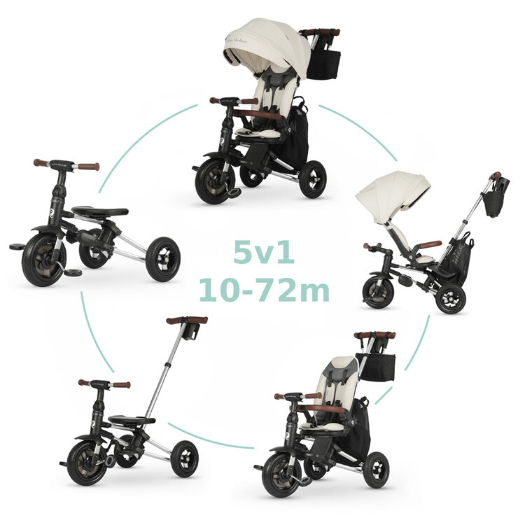 QPLAY Tříkolka Nova Deluxe 5v1 Beige