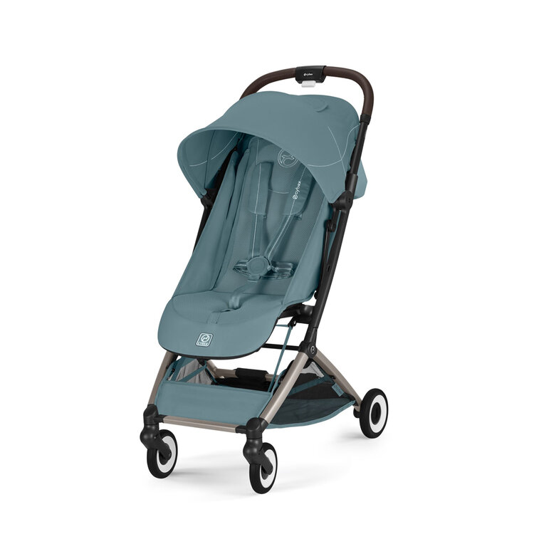 CYBEX Golfový kočárek Orfeo Stormy Blue Gold (Taupe Frame) Gold Cybex