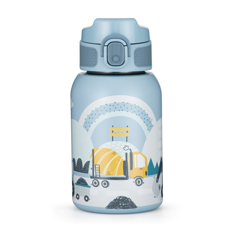 PETITE&MARS Láhev nerezová termo se slámkou 350 ml Work Zone 12m+ Petite&Mars