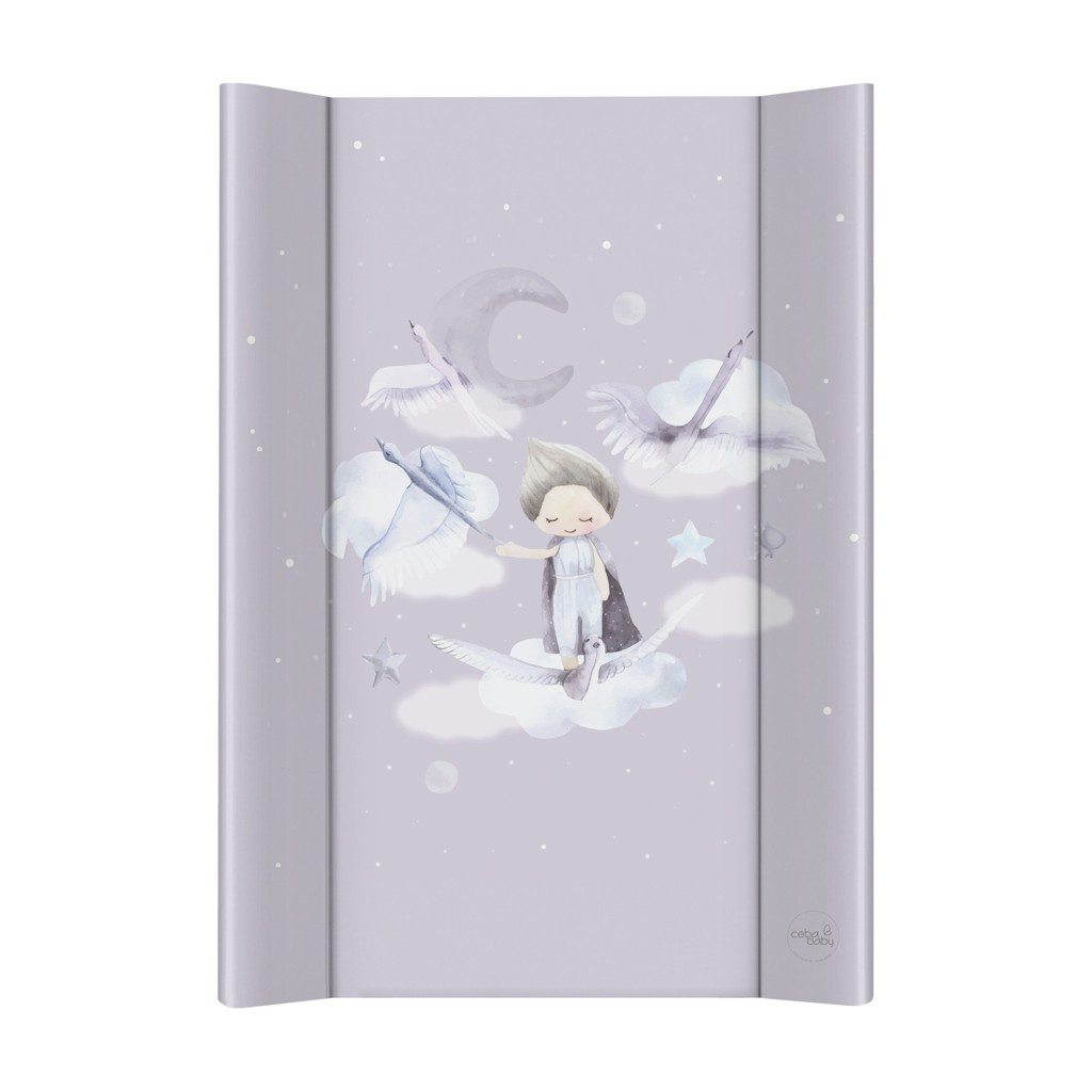 CEBA BABY Podložka přebalovací 2-hranná s pevnou deskou (50x70) Basic Wild Swans Ceba