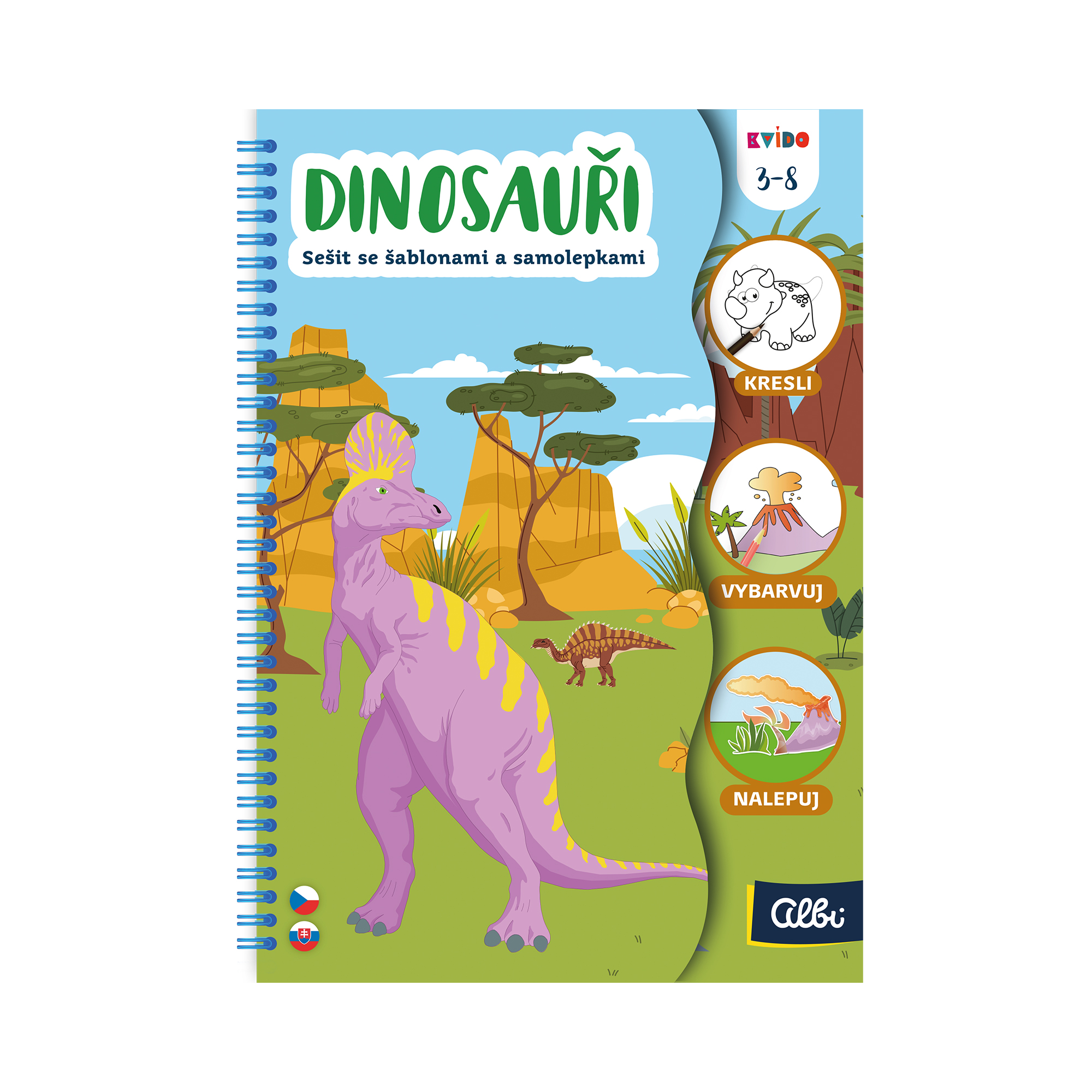 Sešit se šablonami - Dinosauři Albi Albi